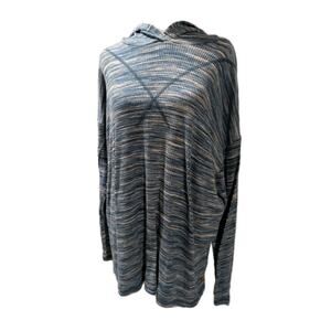 Livi Lane Bryant Athletic Blue Space Dye Shirt Hooded Tunic Women's Size 18 1X